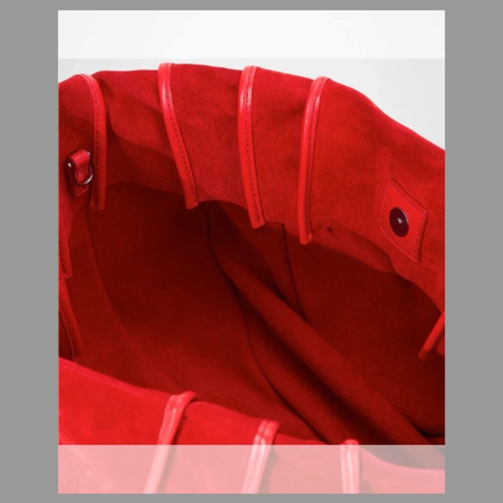 Staud NWT Wells Convertible Shoulder BAG/ Clutch Suede Red Rose (ORIG. $395) - Picture 3 of 6